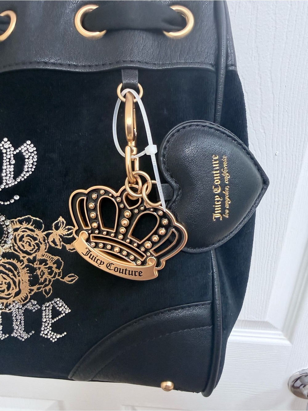 NWT Juicy Couture Royal Bloom Tote with Heart Charm - Picture 3 of 7
